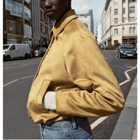 Zara Gold Bomber Jacket for Women - Picture 2 of 6